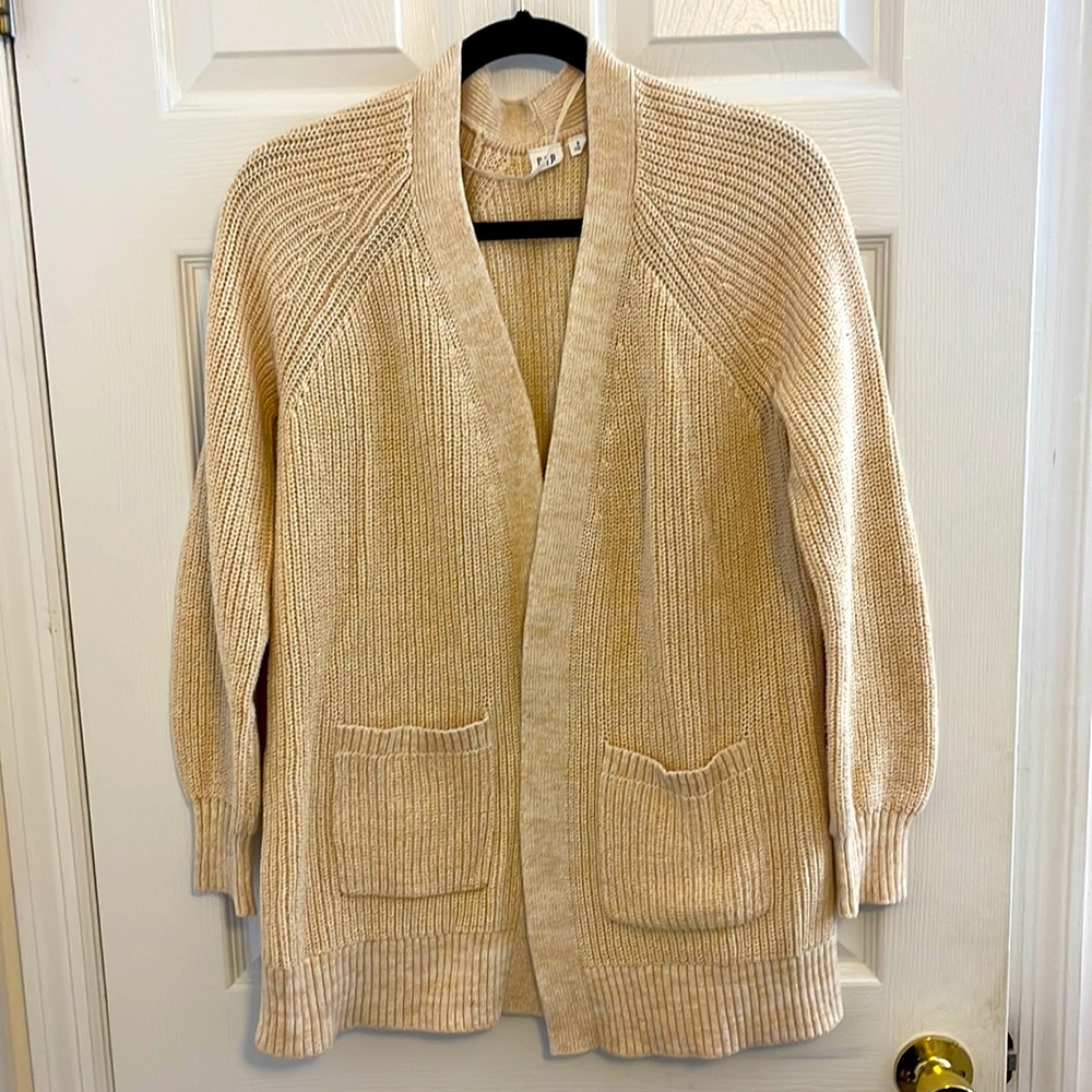 Gap 100% cotton chunky open cardigan classic natural gorpcore cottagecore